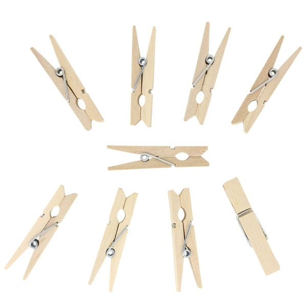 WOODEN FIGURES - CLOTHESPIN - 45x10x7mm - NATURAL - 15pcs.