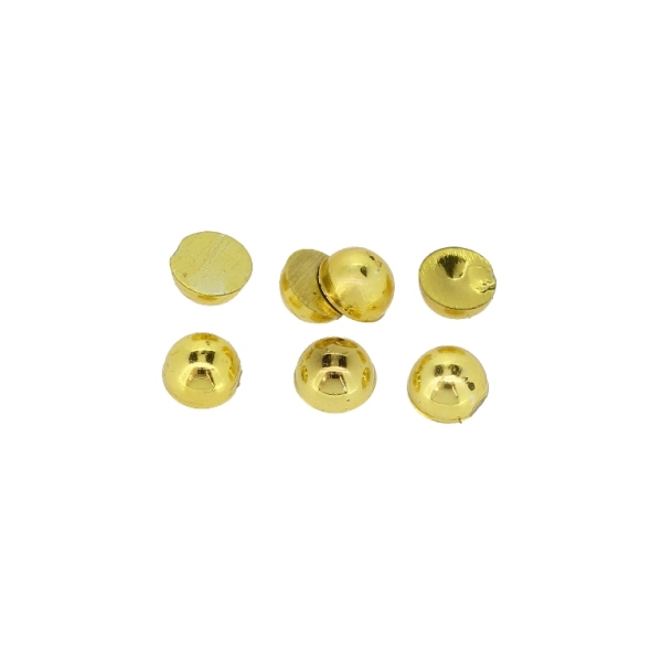 ADHESIVE BEADS - METALLIZED CCB - HEMISPHERE - 5x3mm GOLD COLOR - 20g (483pcs.)