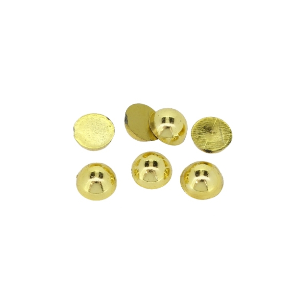 ADHESIVE BEADS - METALLIZED CCB - HEMISPHERE - 6x3mm GOLD COLOR - 20g (379pcs.)