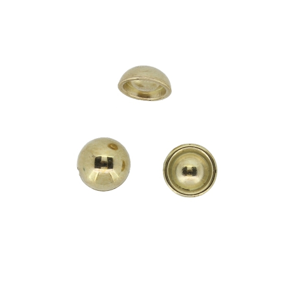 ADHESIVE BEADS - METALLIZED CCB - HEMISPHERE 02 - 10x4.5mm GOLD COLOR - 20g (80pcs.)