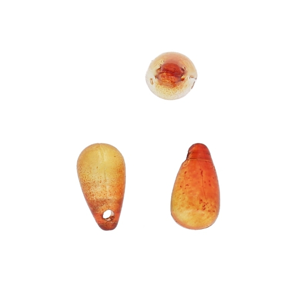 PLASTIC BEADS - NATURAL STONE IMITATION - AMBER - TEARDROP - 11x6mm AMBER (DARK) - 50g Hole-1.5mm (270pcs.)