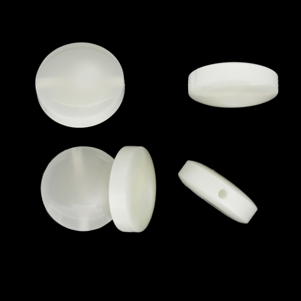 PLASTIC BEADS - RESIN - CAT'S EYE - DISK - 23x8mm ECRU (LIGHT) - 50g Hole-2.5mm (15pcs.)