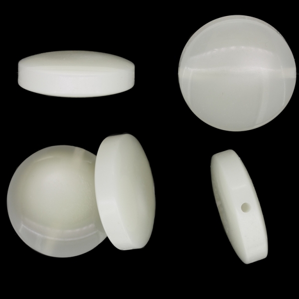 PLASTIC BEADS - RESIN - CAT'S EYE - DISK - 30x9mm ECRU (LIGHT) - 50g Hole-2.5mm (7pcs.)