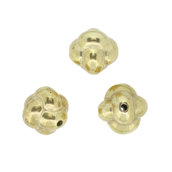 METAL PLATED PLASTIC / CCB BEADS  - KNOT - 17x17mm GOLD - 50g Hole-2.5mm (23pcs.)