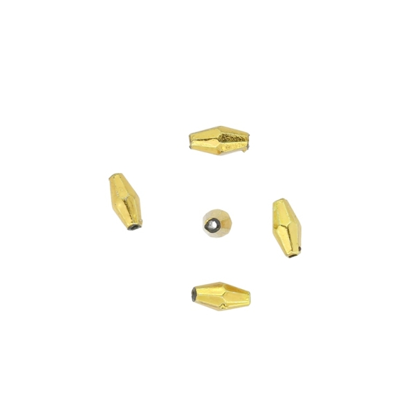 METAL PLATED PLASTIC / CCB BEADS  - ELLIPSE FACETED 05 - 8.5x4mm GOLD - 50g Hole-1.2mm (740pcs.)