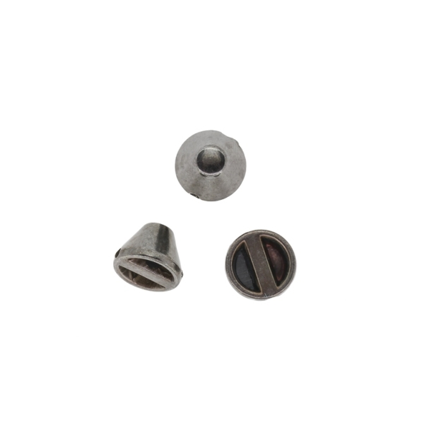 METAL PLATED PLASTIC / CCB BEADS  - HALF CONE - 10x7.5mm OXIDIZED - 50g Hole-1.5mm (150pcs.)