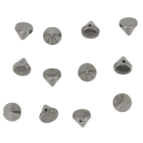 METAL PLATED PLASTIC / CCB BEADS  - CONE - 8x7mm OXIDIZED - 50g Hole-1.2mm (265pcs.)