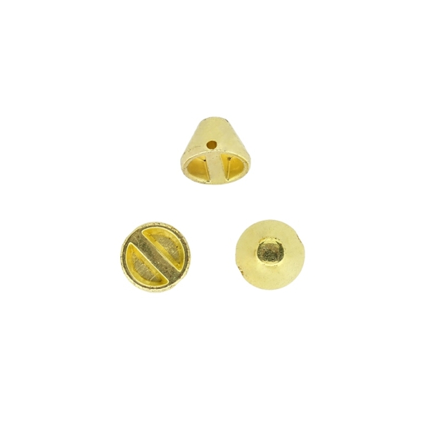 METAL PLATED PLASTIC / CCB BEADS - HALF CONE - 9.5x7.5mm GOLD - 50g Hole-1.5mm (160pcs.)