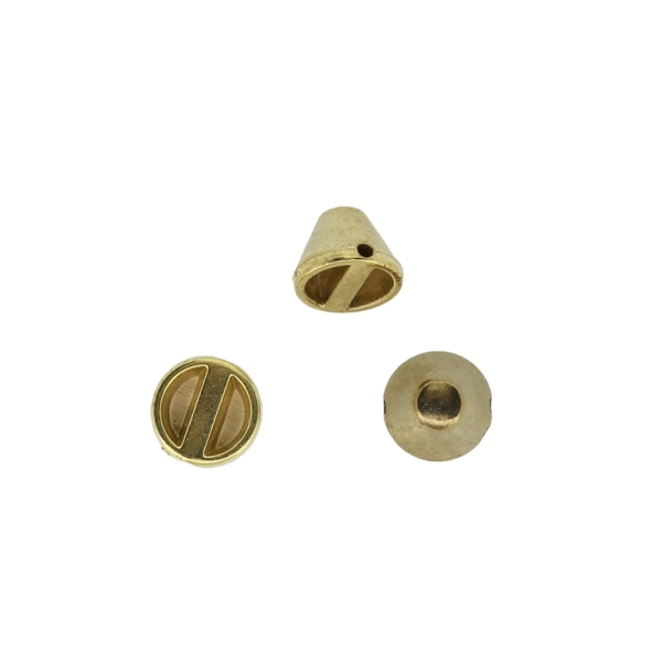 METAL PLATED PLASTIC / CCB BEADS  - HALF CONE - 9.5x7.5mm GOLD (DARK) - 50g Hole-1.5mm (140pcs.)