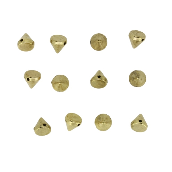 METAL PLATED PLASTIC / CCB BEADS  - CONE - 6x6mm GOLD - 50g Hole-1.0mm (490pcs.)