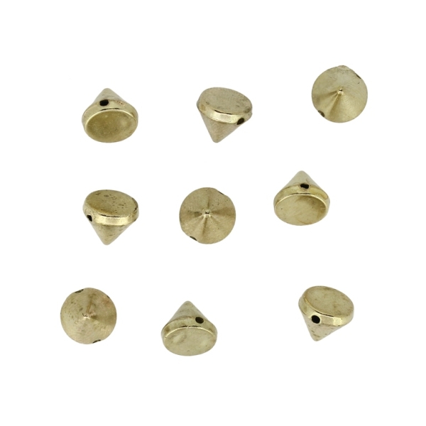 METAL PLATED PLASTIC / CCB BEADS - CONE - 8x7mm GOLD 02 - 50g Hole-1.2mm (270pcs.)