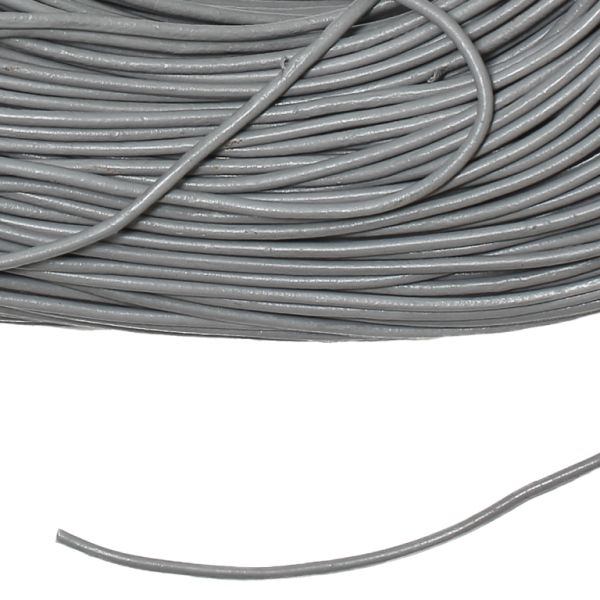 LEATHER NATURAL - ROUND - 1.5mm GRAY (LIGHT) - 100yards(91m)