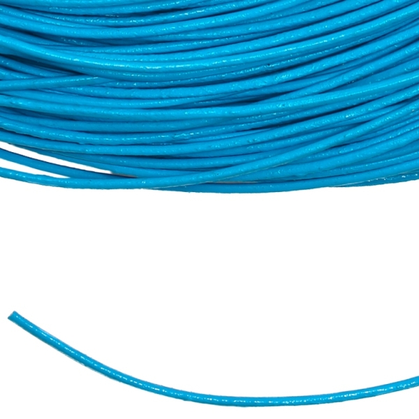 LEATHER NATURAL - ROUND - 1.5mm BLUE - 2meters