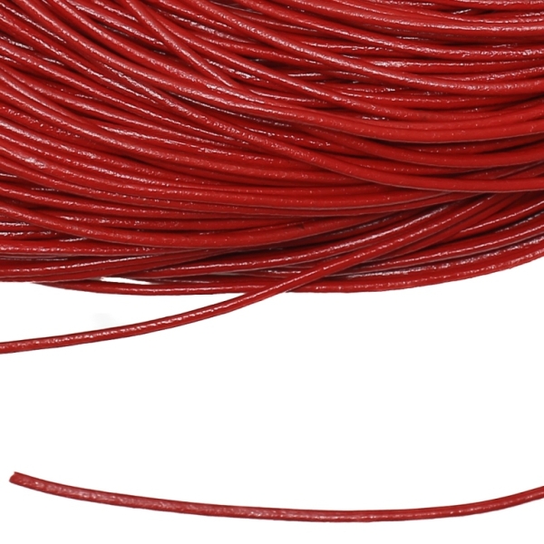 LEATHER NATURAL - ROUND - 1.5mm RED - 2meters