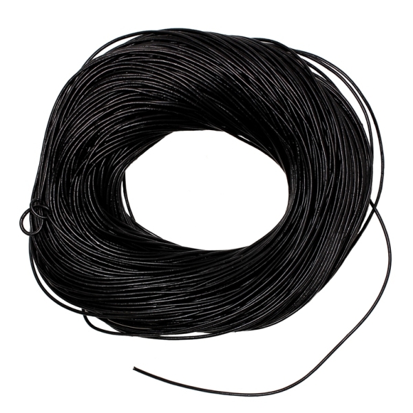 LEATHER NATURAL - ROUND - 1.5mm BLACK - 100yards(91m)