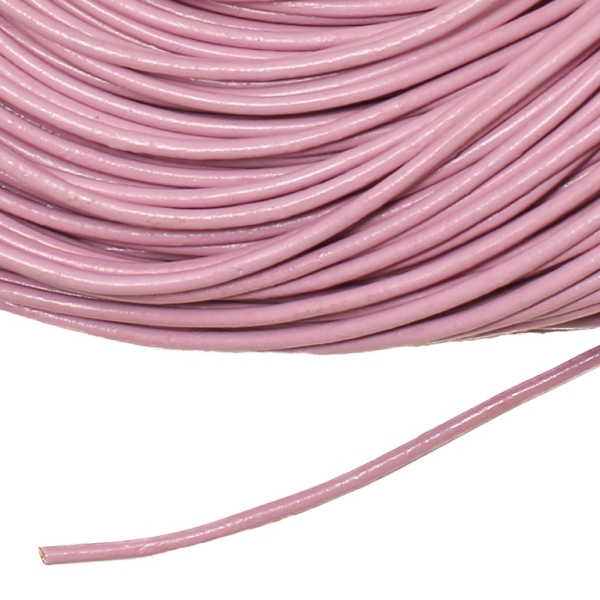 LEATHER NATURAL - ROUND - 2.0mm PURPLE (LIGHT) - 2meters