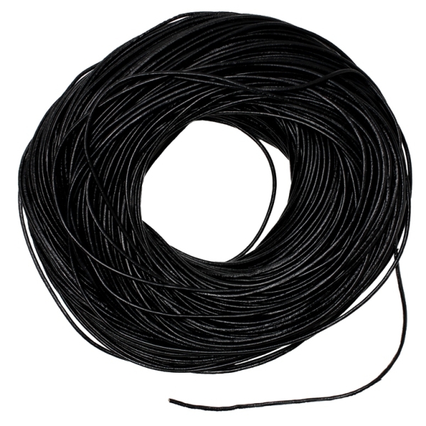 LEATHER NATURAL - ROUND - 2.0mm BLACK - 100yards(91m)