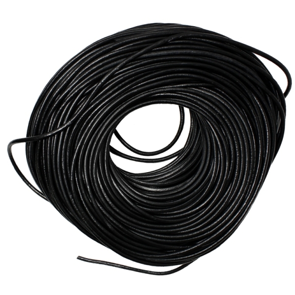 LEATHER NATURAL - ROUND - 4.0mm BLACK - 100yards(91m)