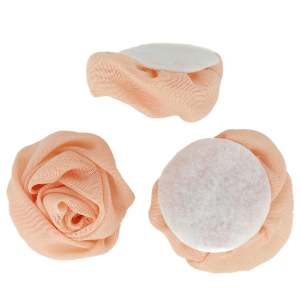 TEXTILE BEADS - CHIFFON - ROSE FOR GLUING - 36mm PEACH 174 - PACKAGE 50pcs.