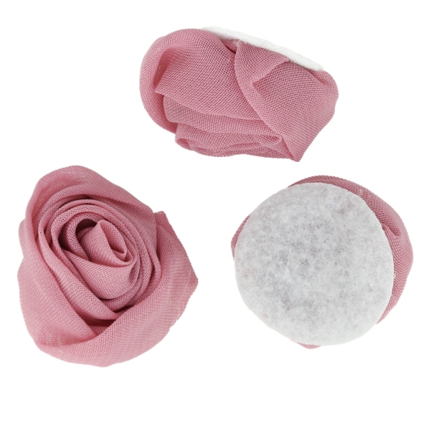 TEXTILE BEADS - CHIFFON - ROSE FOR GLUING - 36mm ROSE DUST - PACKAGE 50pcs.