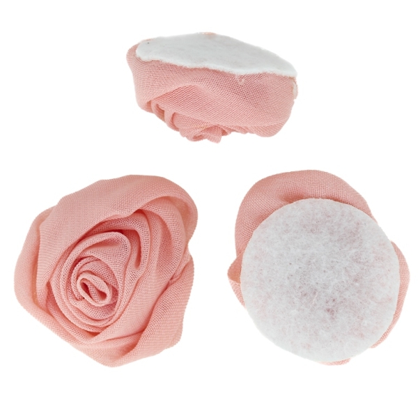 TEXTILE BEADS - CHIFFON - ROSE FOR GLUING - 36mm ROSE DUST (LIGHT) - PACKAGE 50pcs.