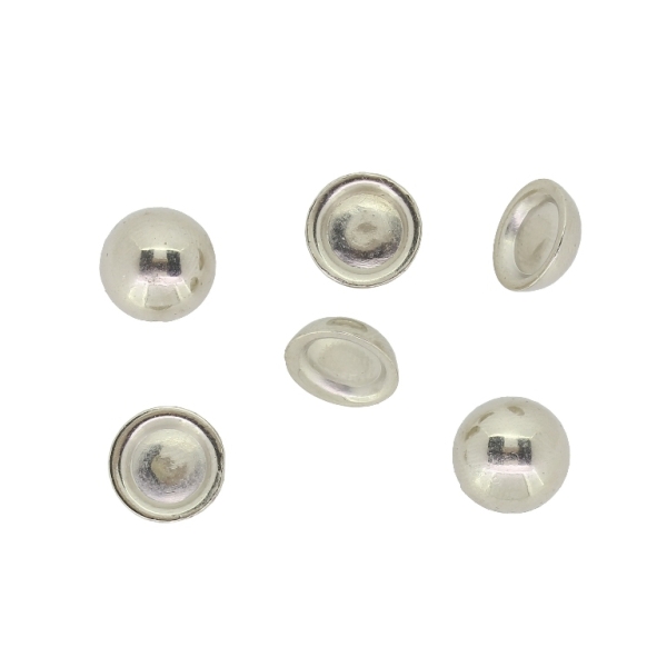 ADHESIVE BEADS - METALLIZED CCB - HEMISPHERE 02 - 10x4mm NICKEL COLOR - 250g (1300pcs.)