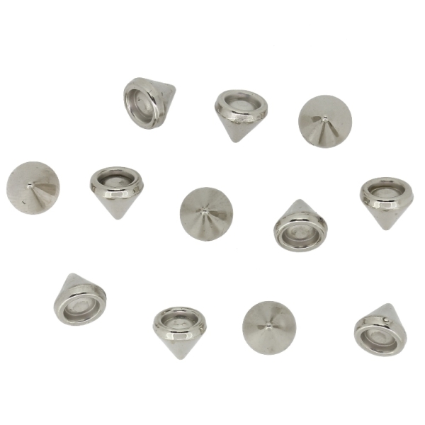 ADHESIVE BEADS - METALLIZED CCB - CONE - 7x6mm NICKEL COLOR - 250g (1900pcs.)