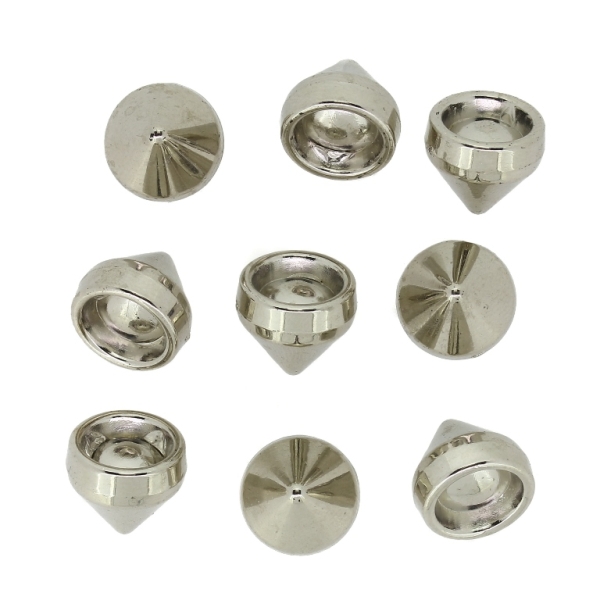 ADHESIVE BEADS - METALLIZED CCB - CONE - 11x10mm NICKEL COLOR - 20g (35pcs.)