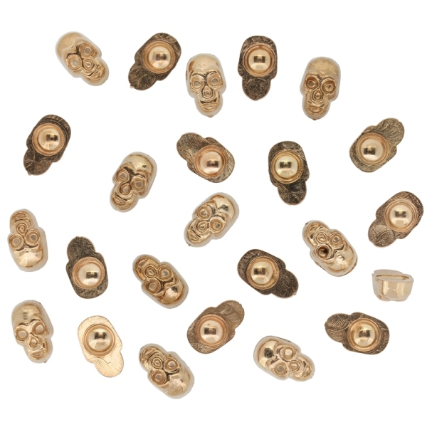 ADHESIVE BEADS - METALLIZED CCB - SKULL 01 - 12x7.5x5mm COPPER (LIGHT) 00 - 20g (77pcs.)