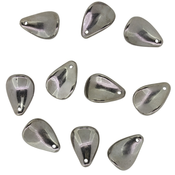 METAL PLATED PLASTIC / CCB BEADS - LEAF 02 - 17.5x12.5x5mm OXIDIZED - PACKAGE 500g Hole-1.5mm (1200pcs.)