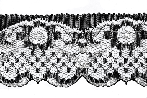 LACE - POLYESTER - MODEL 01 - 50mm BLACK-SILVER - 400yards(365m)