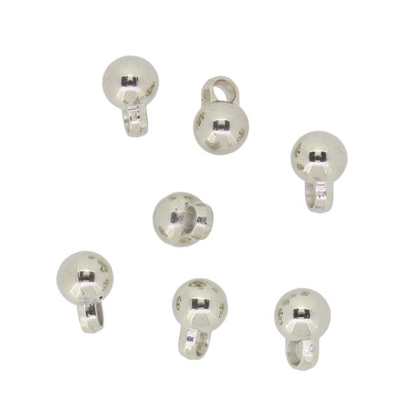 METAL PLATED PLASTIC / CCB PENDANTS - BALL - 8mm NICKEL - PACKAGE 500g Hole-3.0mm (1390pcs.)