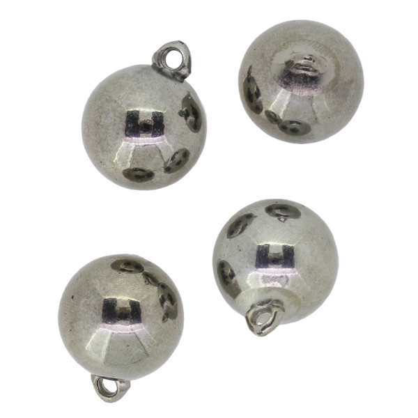 METAL PLATED PLASTIC / CCB PENDANTS - BALL - 18mm OXIDIZED - PACKAGE 500g Hole-3.0mm (145pcs.)