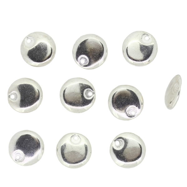 METAL PLATED PLASTIC / CCB PENDANTS - CIRCLE 01 - 11.5x3mm SILVER - PACKAGE 500g Hole-1.5mm (2030pcs.)