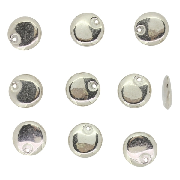 METAL PLATED PLASTIC / CCB PENDANTS - CIRCLE 01 - 11.5x3mm NICKEL - 50g Hole-1.5mm (201pcs.)