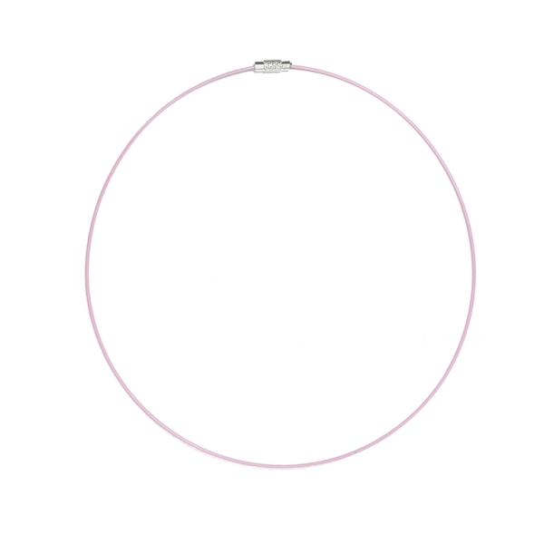 STRING WITH CLASP - STEEL CORD 1mm - NECKLACE - 145mm PINK 06 - 1pc.