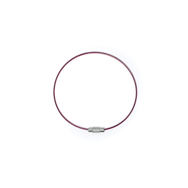 STRING WITH CLASP - STEEL CORD 1mm - BRACELET - 65mm VIOLET (DARK) - 1pc.