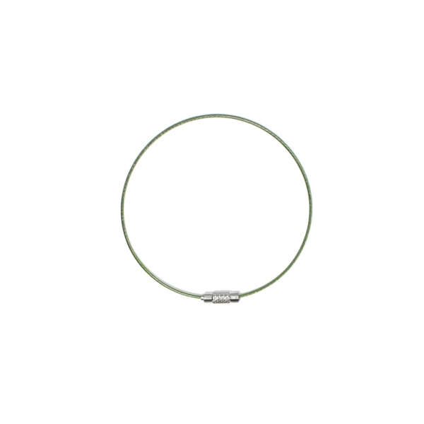 STRING WITH CLASP - STEEL CORD 1mm - BRACELET - 65mm GREEN (LIGHT) - 1pc.