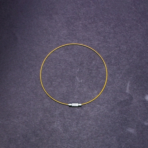 STRING WITH CLASP - STEEL CORD 1mm - BRACELET - 65mm GOLD 04 - 1pc.