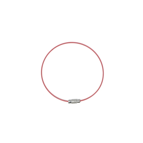 STRING WITH CLASP - STEEL CORD 1mm - BRACELET - 65mm CORAL 27 - 1pc.