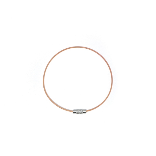 STRING WITH CLASP - STEEL CORD 1mm - BRACELET - 65mm ORANGE (LIGHT) - 1pc.