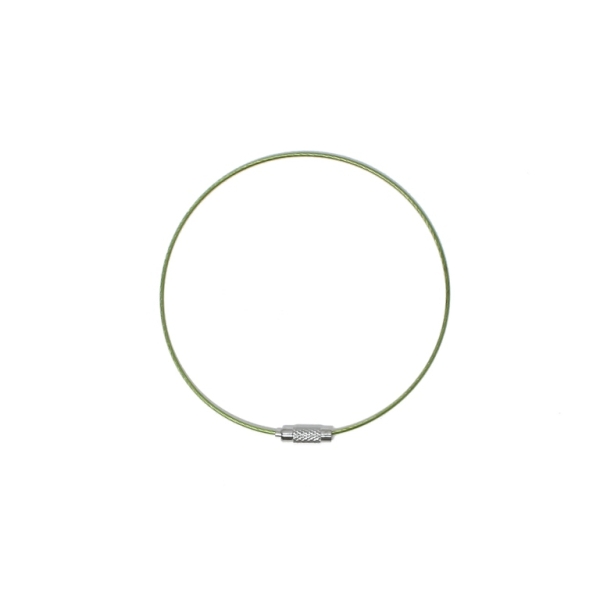 STRING WITH CLASP - STEEL CORD 1mm - BRACELET - 70mm GREEN (LIGHT) - 1pc.