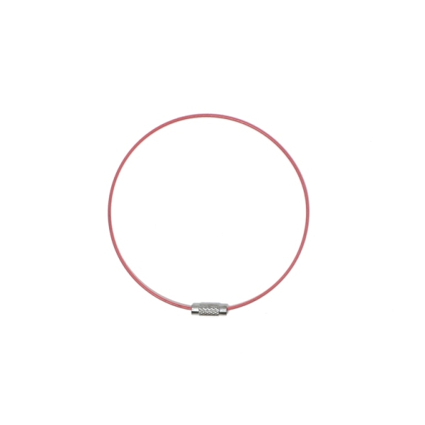 STRING WITH CLASP - STEEL CORD 1mm - BRACELET - 70mm CORAL 27 - 1pc.