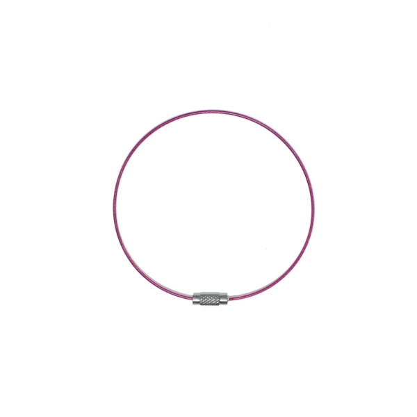 STRING WITH CLASP - STEEL CORD 1mm - BRACELET - 70mm CYCLAMEN - 1pc.