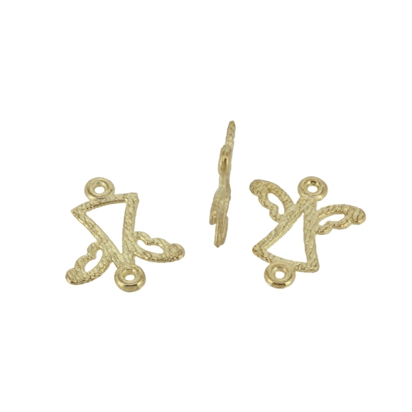 METAL BEADS - CONNECTING ELEMENT - 2 RINGS - ANGEL 02 - 20x18x1.5mm GOLD - 10pcs. Hole-1.5mm