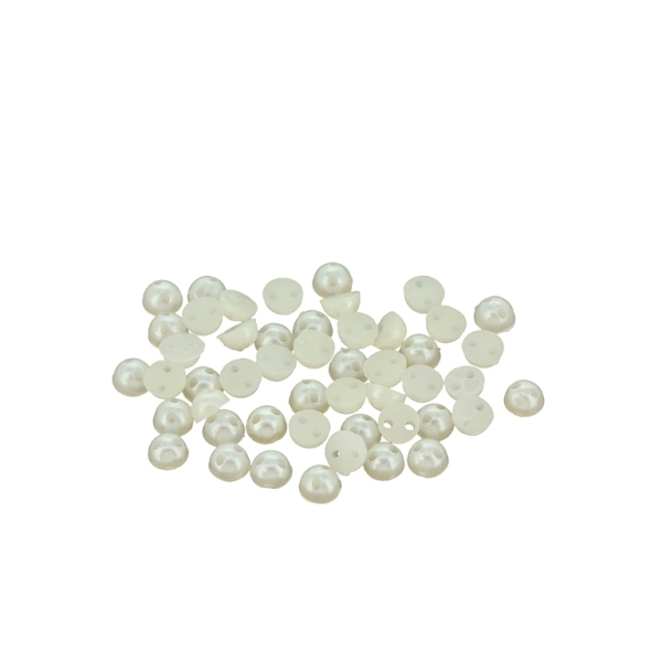 BEADS FOR SEWING - PLASTIC BEADS - HEMISPHERE - 4x2mm ECRU 15 - 250g (11400pcs.) Hole-1.0mm