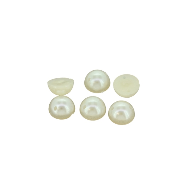 BEADS FOR SEWING - PLASTIC BEADS - HEMISPHERE - 10x5mm ECRU 18 - 250g (930pcs.) Hole-1.0mm