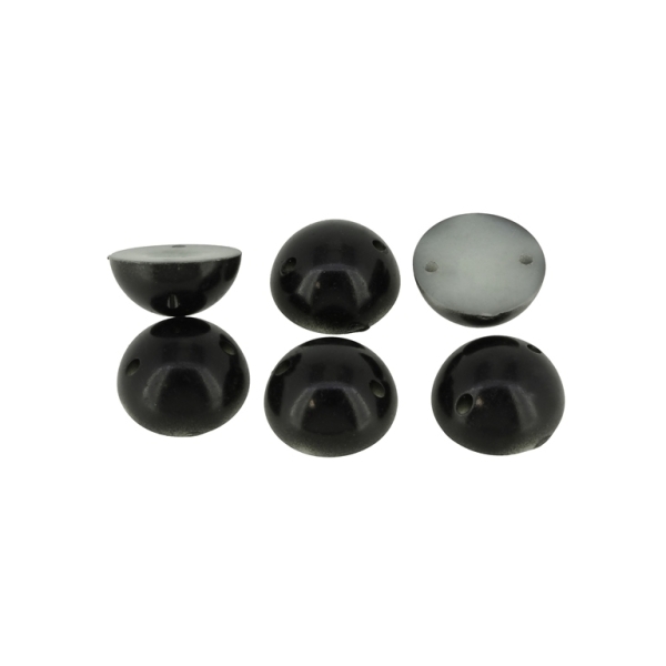 BEADS FOR SEWING - PLASTIC BEADS - HEMISPHERE - 14x6mm BLACK 24 - 20g (29pcs.) Hole-1.0mm 