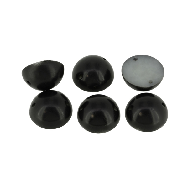 BEADS FOR SEWING - PLASTIC BEADS - HEMISPHERE - 16x8mm BLACK 24 - 250g (250pcs.) Hole-1.0mm