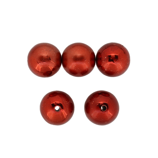 METAL PLATED PLASTIC / CCB PENDANTS - SPRAYED - BALL - 18mm RED - 50g Hole-2.8mm (15pcs.)